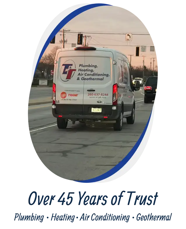 T and T Plumbing and Heating technician ready for AC repair in LaOtto